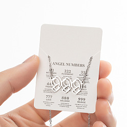 Number 201 Женские ожерелья с подвеской в виде числа ангела из нержавеющей стали, цвет нержавеющей стали, число 999, 17.72 дюйм (45 см)