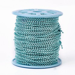 Бирюза Цепи железный шар, пайки, с катушкой, электрофорез, бирюзовые, 2.4 мм, о 100yards / рулон (91.44 м / рулон)