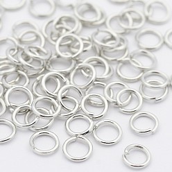 Platinum Iron Open Jump Rings, Platinum, (20 Gauge), 5x0.8mm, Inner Diameter: 3.4mm, about 16000pcs/bag