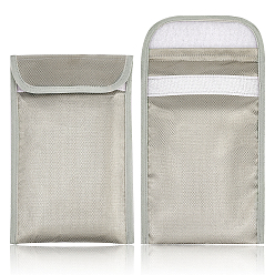 Серебро Тканевые защитные сумки Фарадея для защиты брелоков, анти-отслеживающий анти-шпионский чехол для сотового телефона с GPS, прямоугольные, серебряные, 18x11.8x0.3 см