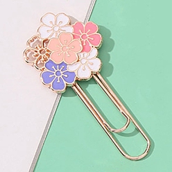 White Alloy Enamel Bookmarks, Sakura Book Marking Clips, White