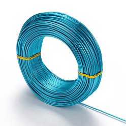 Dark Turquoise Round Aluminum Wire, Flexible Craft Wire, for Beading Jewelry Doll Craft Making, Dark Turquoise, 12 Gauge, 2.0mm, 55m/500g(180.4 Feet/500g)