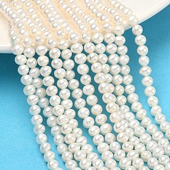 Античный Белый Нити из натурального культивированного пресноводного жемчуга, картофель, класс 4, старинный белый, 4~4.5 мм, отверстие : 0.6 мм, около 97 шт / нитка, 15.51'' (39.4 см)