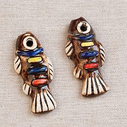 Fish Ручной работы фарфора большие кулоны, фантазии античного стекла фарфора, рыба, 66x29.5x12 мм, отверстие : 5.5 мм