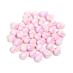 Pink 10 акриловые бусины с покрытием, гриб, розовые, 15x13 мм