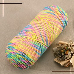 Разноцветный 5-слойная пряжа из молочного хлопка и акрилового волокна, для ткачества, вязание крючком, сегмент окрашенный, красочный, 2.5 мм