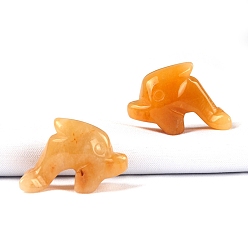 Топаз Нефрит Фигурки дельфинов из натурального топаза и нефрита, для украшения рабочего стола домашнего офиса, 18x27x12 мм