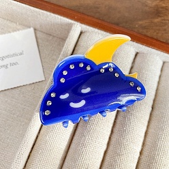 Синий Акриловые заколки для волос на когтях, для женщин девушек, облако с выражением, синие, 55 мм