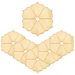 Без Покрытия 6шт. латунные шайбы для ручек, цветок, для мебельной фурнитуры, сырой (без покрытия), 60x53x1.3 мм, отверстие : 6 мм