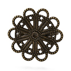 Античная Бронза Компоненты латунные кольца, филигранное кольцо баз, для античные кольца делает, регулируемый, античная бронза , Размер: Кольцо: о 17 mm внутреннего диаметра, лоток: о 22 mm в диаметре