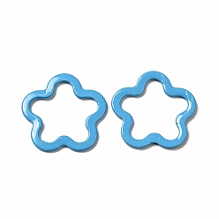 Темно-Голубой Окрашены распылением 201 соединительные кольца из нержавеющей стали, цветок, глубокое синее небо, 14.5x14x1 мм, внутренний диаметр: 10x12 мм