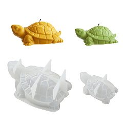 Белый 2шт 3d черепаха силиконовая форма для украшения витрины украшения свечи изготовление, белые, 14.3x9.9x5.3 см, 7.2x4.2x2.7 см