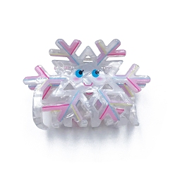 Бледно-Розовый Акриловые коготь заколки, снежинка, аксессуары для волос для девочек или женщин, розовый жемчуг, 72 мм