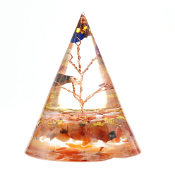 Red Agate Генераторы энергии из натурального красного агата, конический оргонит, с деревом жизни, обернутым медью, для энергетической балансировки медитативной терапии, 50x50 мм