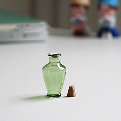 Светло-зеленый Стеклянные вазы для сухих цветов, украшения, аксессуары для домашнего кукольного домика с микро-ландшафтом, притворяясь опорными украшениями, светло-зеленый, 20x35 мм