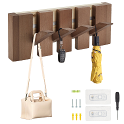 BurlyWood Wood Piano Key Shape Hanger Hook, Wall Clothes Coat Hook, with Screw, BurlyWood, 152x320x34mm