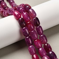 Светло-Вишневый Природных вены драконов агат бисер нитей, окрашенная и подогревом, рис, светло-вишневый, 9.5~10.5x13.5~14 мм, отверстие : 1 мм, около 27~28 шт / нитка, 15.16'' (38.5 см) ~ 15.28'' (38.8 см)