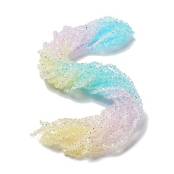 Светло-Голубой Прозрачные стеклянные бусины, сегментированные разноцветные бусины, треугольные, Небесно-голубой, 4.5x4.5x3 мм, отверстие : 0.9 мм, около 142 шт / нитка, 13.58~13.78'' (34.5~35 см)