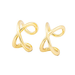 Настоящее золото 18K Серьги-каффы из латуни для женщин, без кадмия и без свинца, долговечный, реальный 18 k позолоченный, 13x8 мм