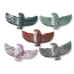 (RRHB277) Кристалл на подкладке из медово-бежевого цвета Большие резные подвески из натурального индийского агата, подвески с голубями мира, 28~29x51~52x6~6.5 мм, отверстие : 1.2 мм