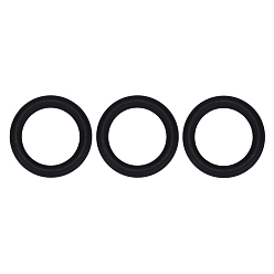 Black 3Pcs Ring Silicone Focal Beads, DIY Necklaces Making, Black, 65x9.5mm, Hole: 3mm, Inner Diameter: 44mm