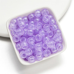 Лиловый Европейский бусы акриловые, бусины с большим отверстием, баррель, сирень, 9x6 мм, отверстие : 4 мм, 50 шт / пакет