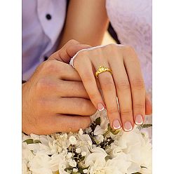 Золотой 925 кольца из стерлингового серебра для женщин, сердца и короны, золотые, размер США 9 (18.9 мм)