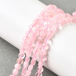 Розовый Кварц Природного розового кварца нитей бисера, граненый квадратный разрез, плоско-круглые, 4x2.5 мм, отверстие : 0.7 мм, около 111 шт / нитка, 15.24'' (38.7 см)