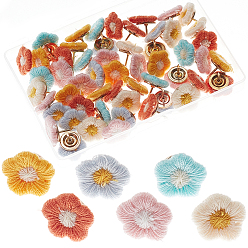 (52) Непрозрачная лаванда 60шт. ткани для вышивания с помощью булавок, цветок, разноцветные, 14x15 мм