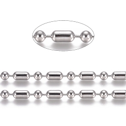 Нержавеющая Сталь Цвет Не тускнеют 304 шариковые цепи из нержавеющей стали, цвет нержавеющей стали, колонка: 10x5 мм, Шар: 5 mm
