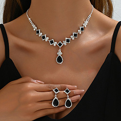 Реактивный Самолет Комплекты из латунных подвесок-стразов в форме капли и ромба и серег-гвоздиков, серебряные, струя, 330 мм