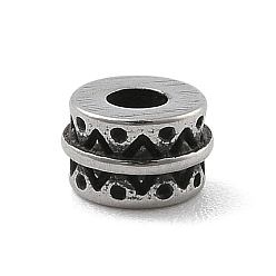 Античное Серебро 316 бусины из хирургической нержавеющей стали, колонка, античное серебро, 5x3 мм, отверстие : 1.8 мм