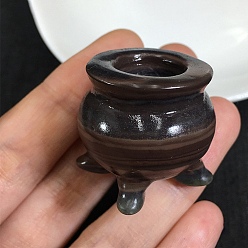 Полосатый Агат Натуральный полосатый агат кадило форма дисплей украшение, подставка-держатель для хрустальной сферы, 30x30 мм