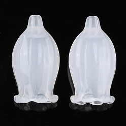 Цветок Акриловый шарик крышки, 6-лепестков цветка, 18.5x10x10 мм, отверстие : 1.4 мм