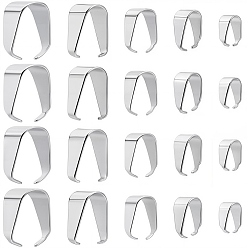 Нержавеющая Сталь Цвет 200 шт. 5 размер 201 защелкивающиеся скобы из нержавеющей стали, цвет нержавеющей стали, 6.5~14x6~11x3~7 мм, 40шт / размер