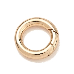 Light Gold Латунные пружинные застежки, круглые кольца, стойки покрытие, долговечный, золотой свет, 14x3.5 мм