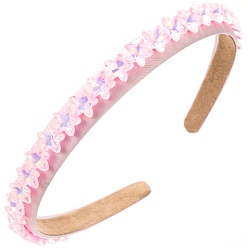 Pink Тканевая повязка на голову, простые женские аксессуары для волос, со стеклянной звездой, розовые, 145x120x15 мм