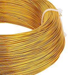 Золотистый Круглый анодированный алюминиевый провод, для изготовления ювелирных изделий, золотые, 22 датчик, 0.6 мм, около 918.63 футов (280 м) / 250 г
