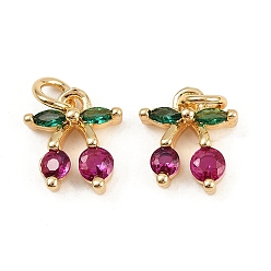 Настоящее золото 18K Латунные микро проложить кубического циркония подвески, черри прелести, с целью перехода в кольце, реальный 18 k позолоченный, 9x9x2.5 мм