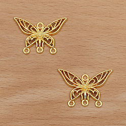 Золотой Сплав ссылки люстра компонент, бабочка, золотые, 22x30 мм