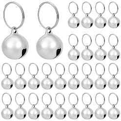 Серебро 24шт. латунные подвесные украшения в виде колокольчика, серебряные, 29 мм