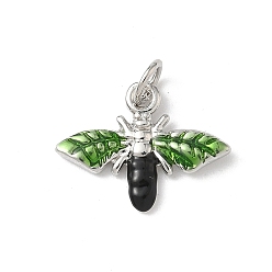 Bees Подвески из латуни с эмалью на тему насекомых, стойки покрытие, без кадмия и без свинца, долговечный, с целью перехода в кольце, платина, Пчелы, 13.5x17.5x2 мм, отверстие : 3.5 мм
