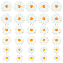 Белый 30 шт 3 стили натуральные пресноводные бусины из ракушек, цветок, с желтой эмалью, белые, 8~12x4~4.5 мм, отверстие : 0.8~0.9 мм, 10 шт / стиль
