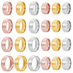 (52) Непрозрачная лаванда 24 шт. 24 стили перстней из нержавеющей стали для женщин, разноцветные, 8 мм, внутренний диаметр: 16~23.1 мм, 1 шт / стиль