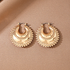 Золотой Серьги сплава обручем, плоско-круглые, золотые, 30x33 мм