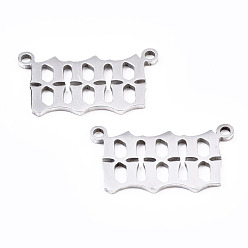 Number 201 Eslabones colgantes de acero inoxidable que no se deslustran, Corte con laser, color acero inoxidable, num. 8, 12x22x1 mm, agujero: 1.4 mm