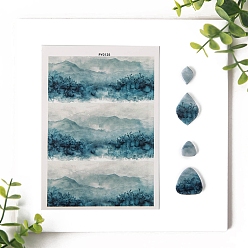 чирок Серьги из полимерной глины, бумага для переноса воды, украшение подвески из глины, водорастворимые наклейки, зелено-синие, 138x95 мм