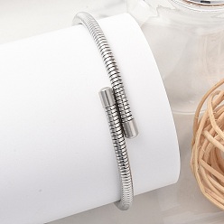 Нержавеющая Сталь Цвет 304 браслеты из нержавеющей стали для женщин, штабелируемые браслеты, цвет нержавеющей стали, внутренний диаметр: 2-3/8 дюйм (6.05 см)