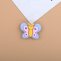 Light Sky Blue Opaque Resin Insect Cabochons, Butterfly, Light Sky Blue, 22x18mm