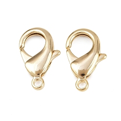 Настоящее золото 24K Карабин-лобстеры, латунные, без кадмия и без свинца, реальный 24 k позолоченный, 23x14x4 мм, отверстие : 2.5 мм